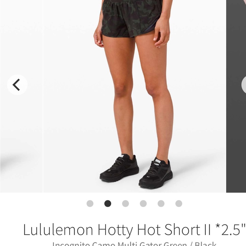 Lululemon Hotty Hot Shorts II Size 6 2.5” Incognito Camo Multi Gator Green/Black